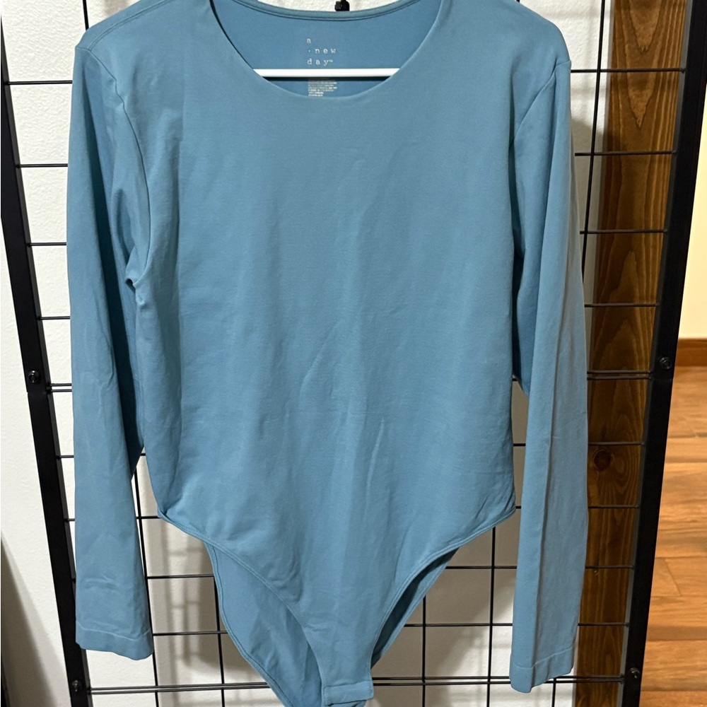A New Day Women's Teal Long Sleeve Bodysuit